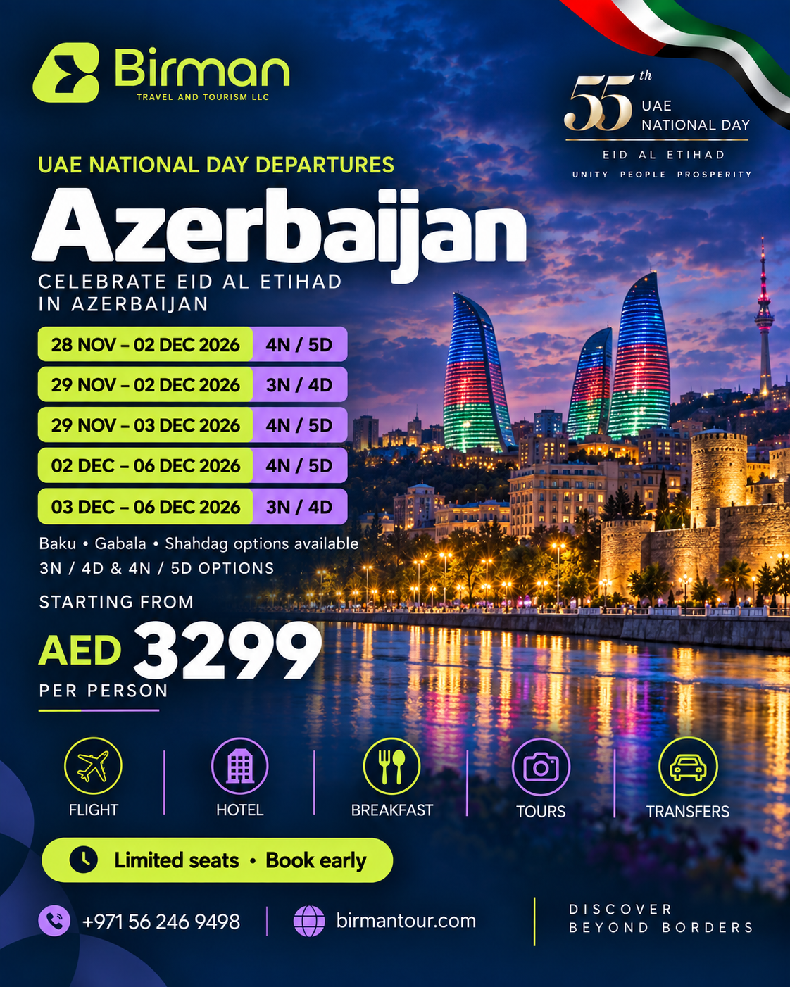 Birman Azerbaijan UAE National Day promotional poster