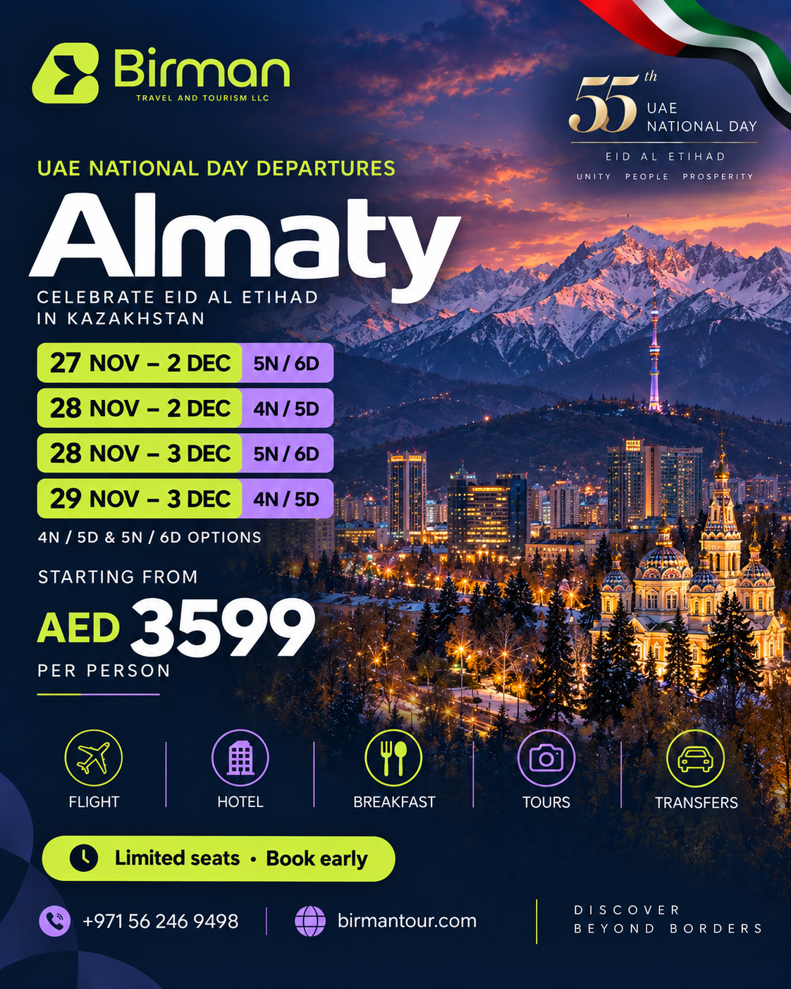 Birman Kazakhstan UAE National Day promotional poster