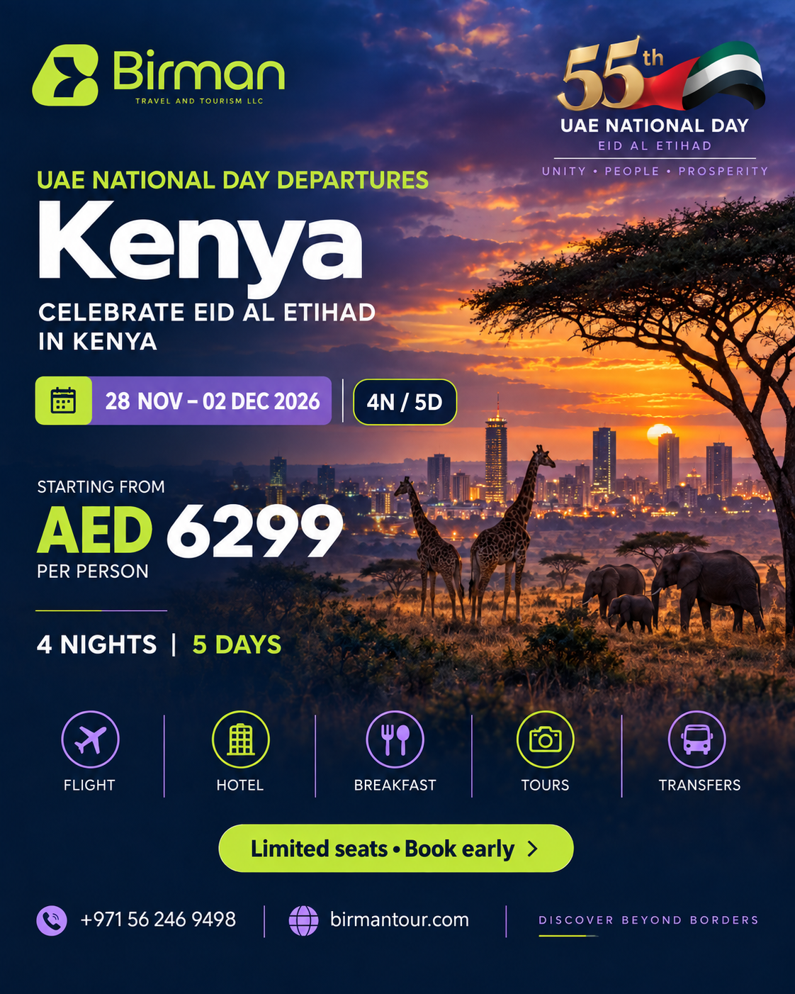 Birman Kenya UAE National Day promotional poster