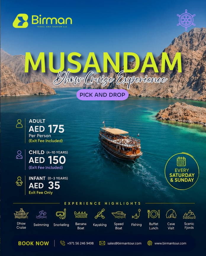 Musandam Dhow Cruise Experience current Birman offer