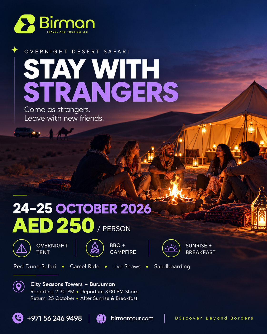Overnight Desert Safari — Stay With Strangers current Birman offer