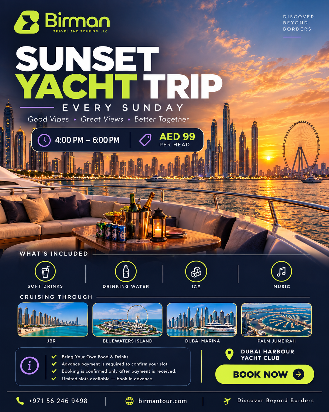 Sunset Yacht Trip current Birman offer